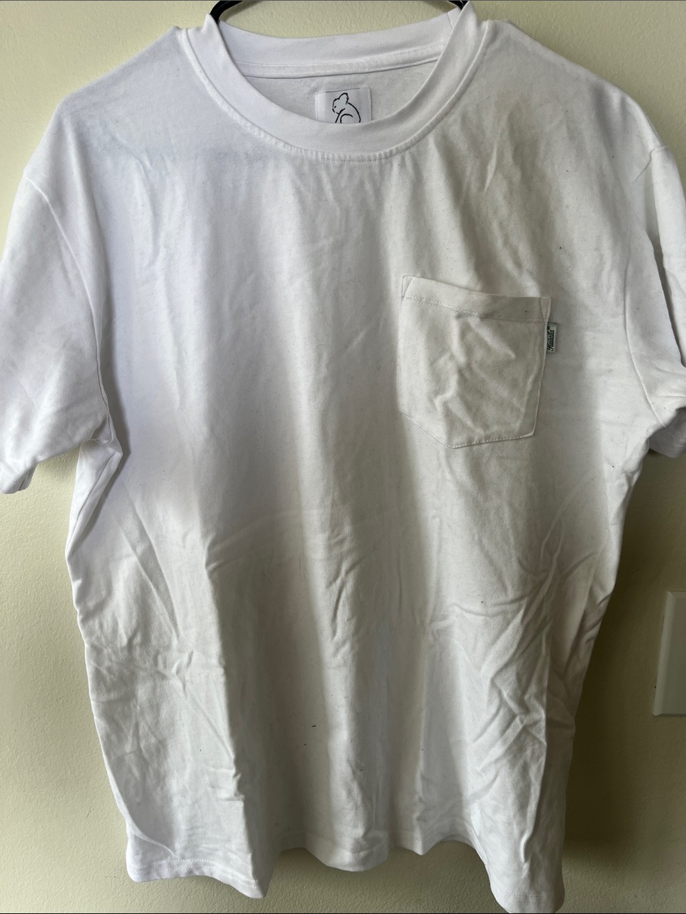 Men's White Pocket Crew Tee by
